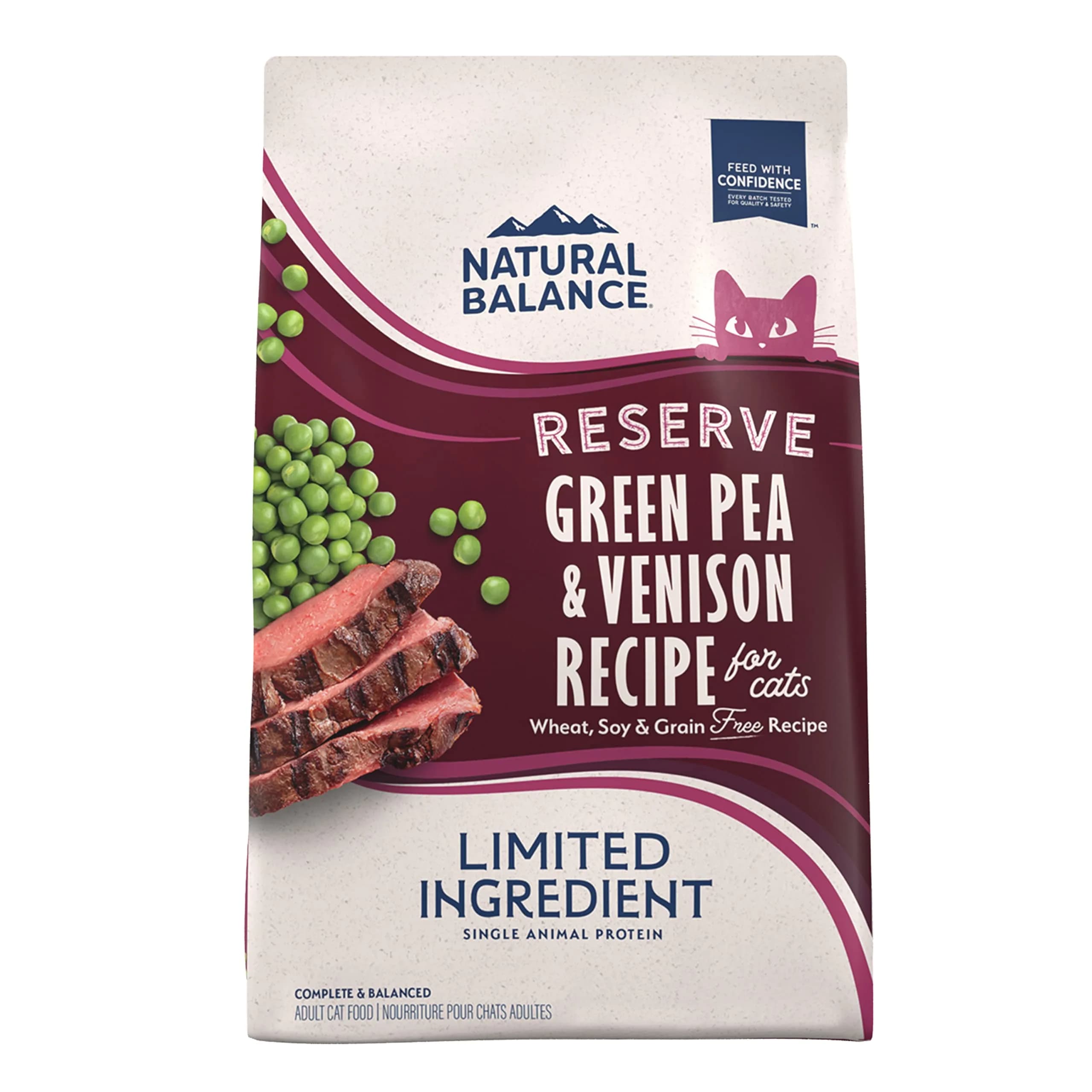 Natural Balance Limited Ingredient Cat Food, Green Pea & Venison, 4 lb | Grain-Free, Sensitive Stomach Support