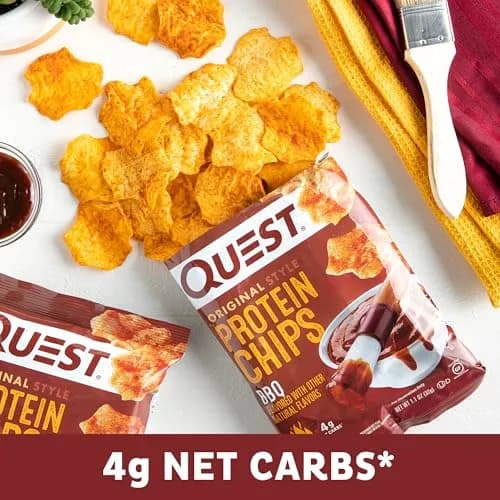 Quest BBQ Protein Chips 1.1 oz (32g) Pack of 4 | 19g Protein, 4g Net Carb, Gluten-Free thumbnail 3