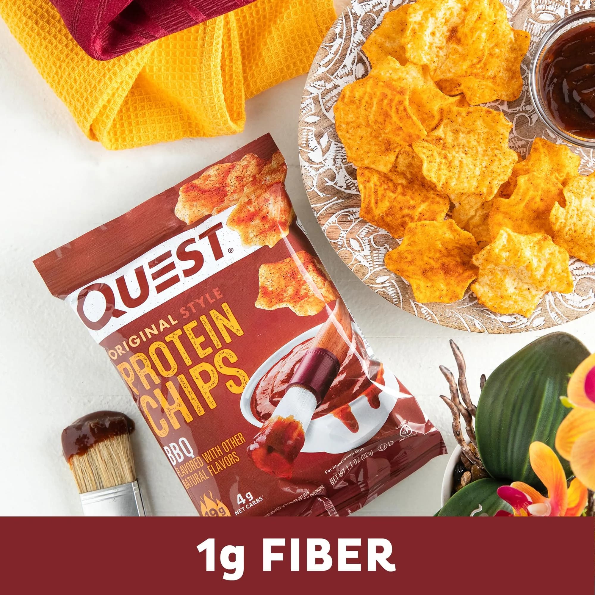 Quest BBQ Protein Chips 1.1 oz (32g) Pack of 4 | 19g Protein, 4g Net Carb, Gluten-Free thumbnail 4