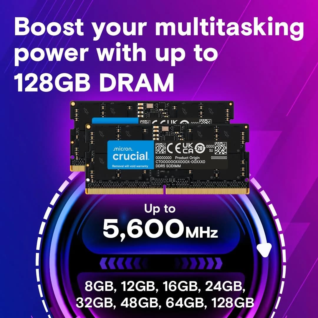 Crucial 16GB DDR5 Laptop RAM 5600MHz (16GB) | Boosts System Performance - view 3
