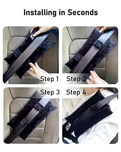 BELINOUS Seat Belt Pillows for Post Mastectomy Surgery (Black) | Comfort & Protection for Recovery thumbnail 7