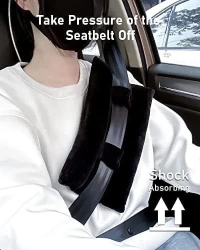BELINOUS Seat Belt Pillows for Post Mastectomy Surgery (Black) | Comfort & Protection for Recovery thumbnail 3