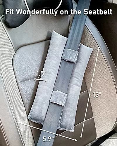 BELINOUS Post Mastectomy Seat Belt Pillow for Recovery | Soft Cotton, Gray thumbnail 6