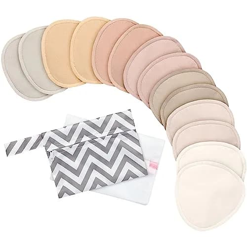 KeaBabies Organic Nursing Pads (Medium 3.9") | Washable & Absorbent Breast Pads for Breastfeeding - main product image