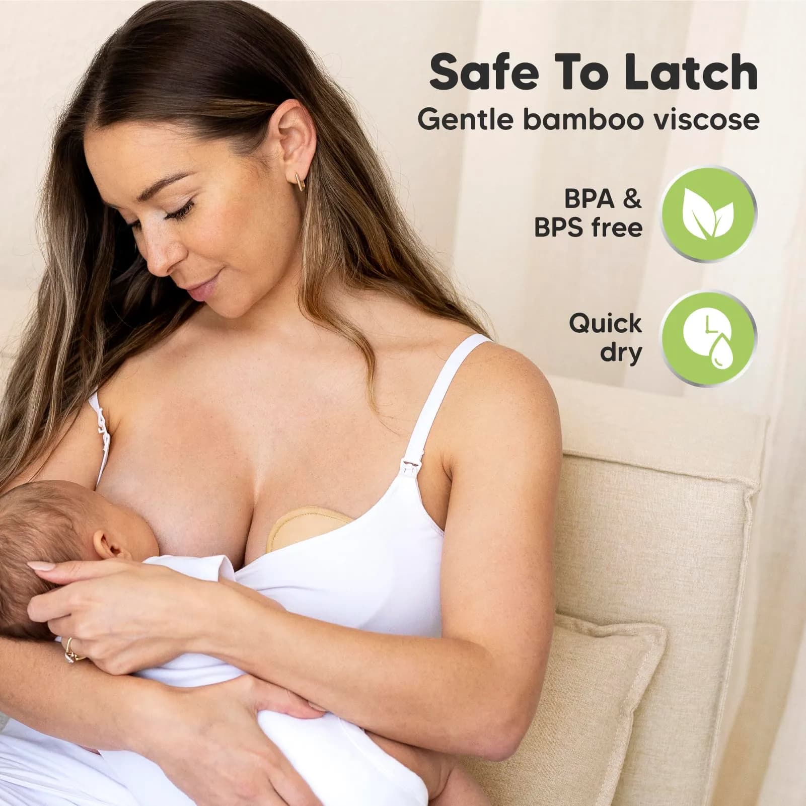 KeaBabies Organic Nursing Pads (Medium 3.9") | Washable & Absorbent Breast Pads for Breastfeeding - view 5