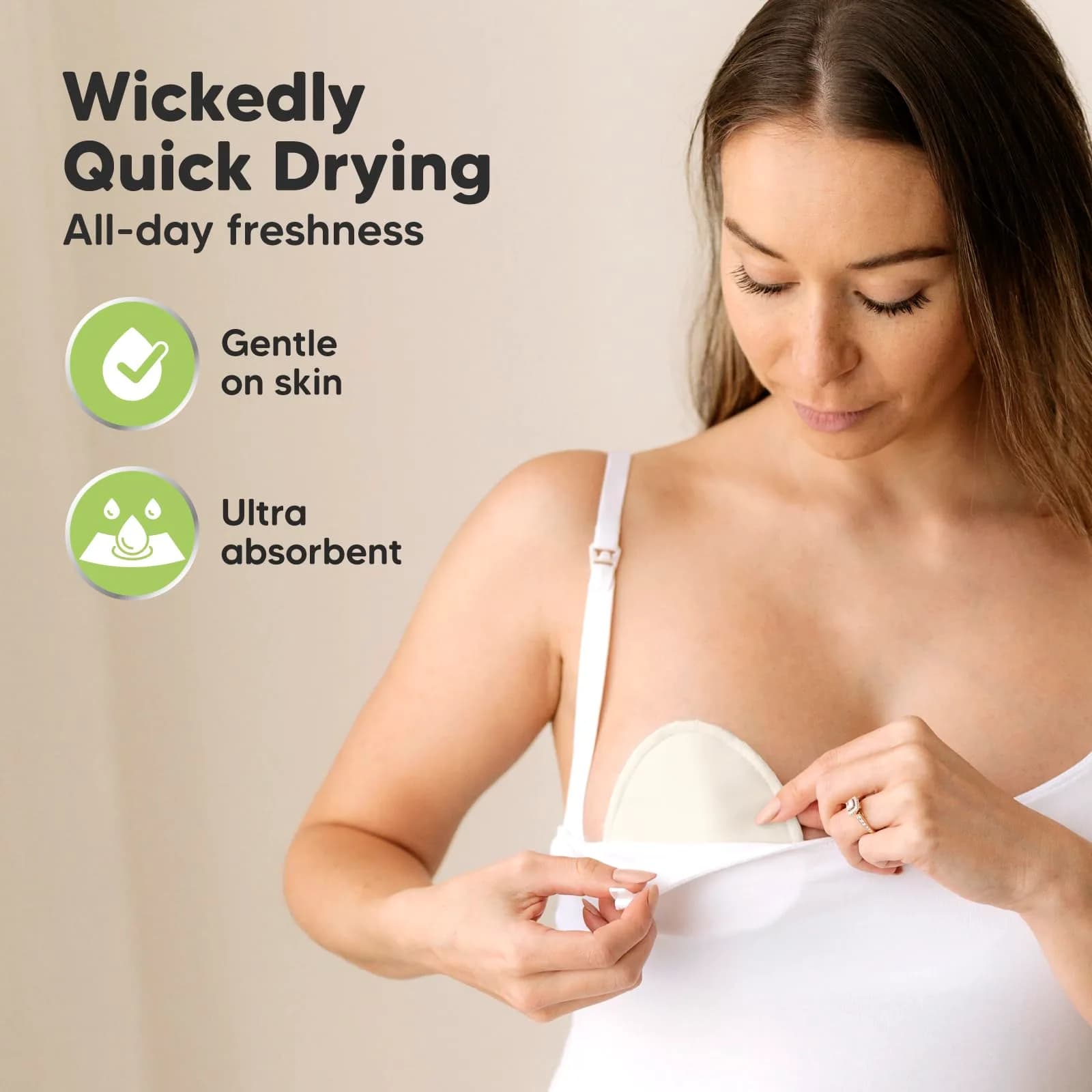 KeaBabies Organic Nursing Pads (Medium 3.9") | Washable & Absorbent Breast Pads for Breastfeeding - view 6
