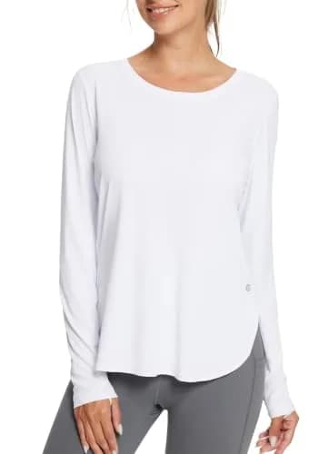 baleaf Womens Sun Shirts SPF Long Sleeve Lightweight Athletic Tops White XS | UPF 50+ Sun Protection & Quick Dry thumbnail 1