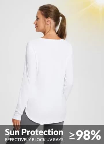 baleaf Womens Sun Shirts SPF Long Sleeve Lightweight Athletic Tops White XS | UPF 50+ Sun Protection & Quick Dry thumbnail 6