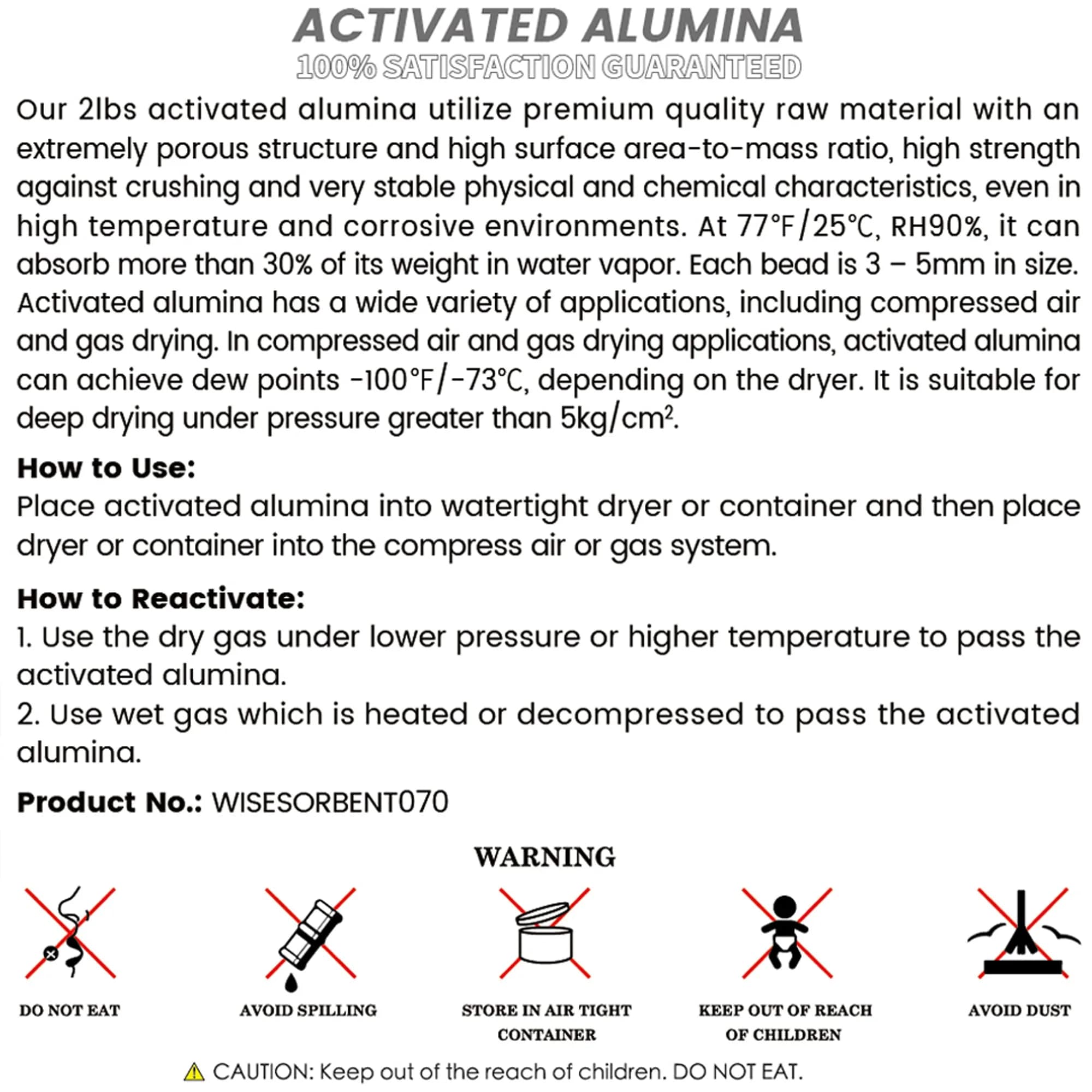 Wisesorb Activated Alumina Desiccant 12 LBS (5.44 kg) | Reusable Moisture Absorber for Filament Drying - view 8