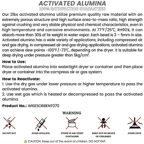 Wisesorb Activated Alumina Desiccant 12 LBS (5.44 kg) | Reusable Moisture Absorber for Filament Drying thumbnail 8