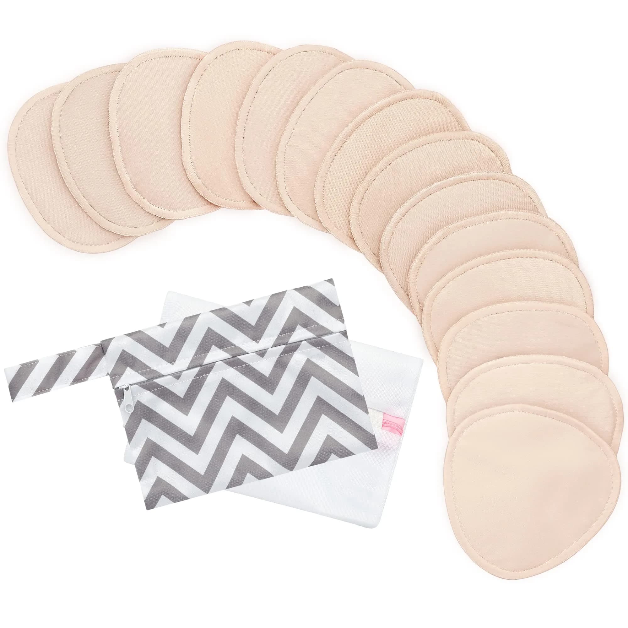 KeaBabies Organic Nursing Pads - Large 4.8" in Bare Beige | Washable & Absorbent Breast Pads for Breastfeeding - main product image