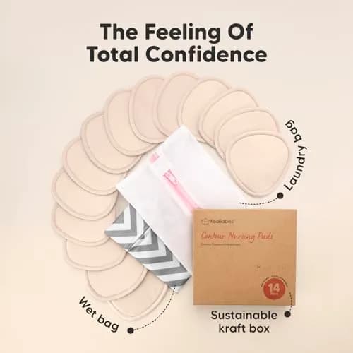 KeaBabies Reusable Nursing Pads, Large 11.6cm (4.8") | 14-Pack Organic Bamboo Viscose for Comfort & Absorbency thumbnail 8