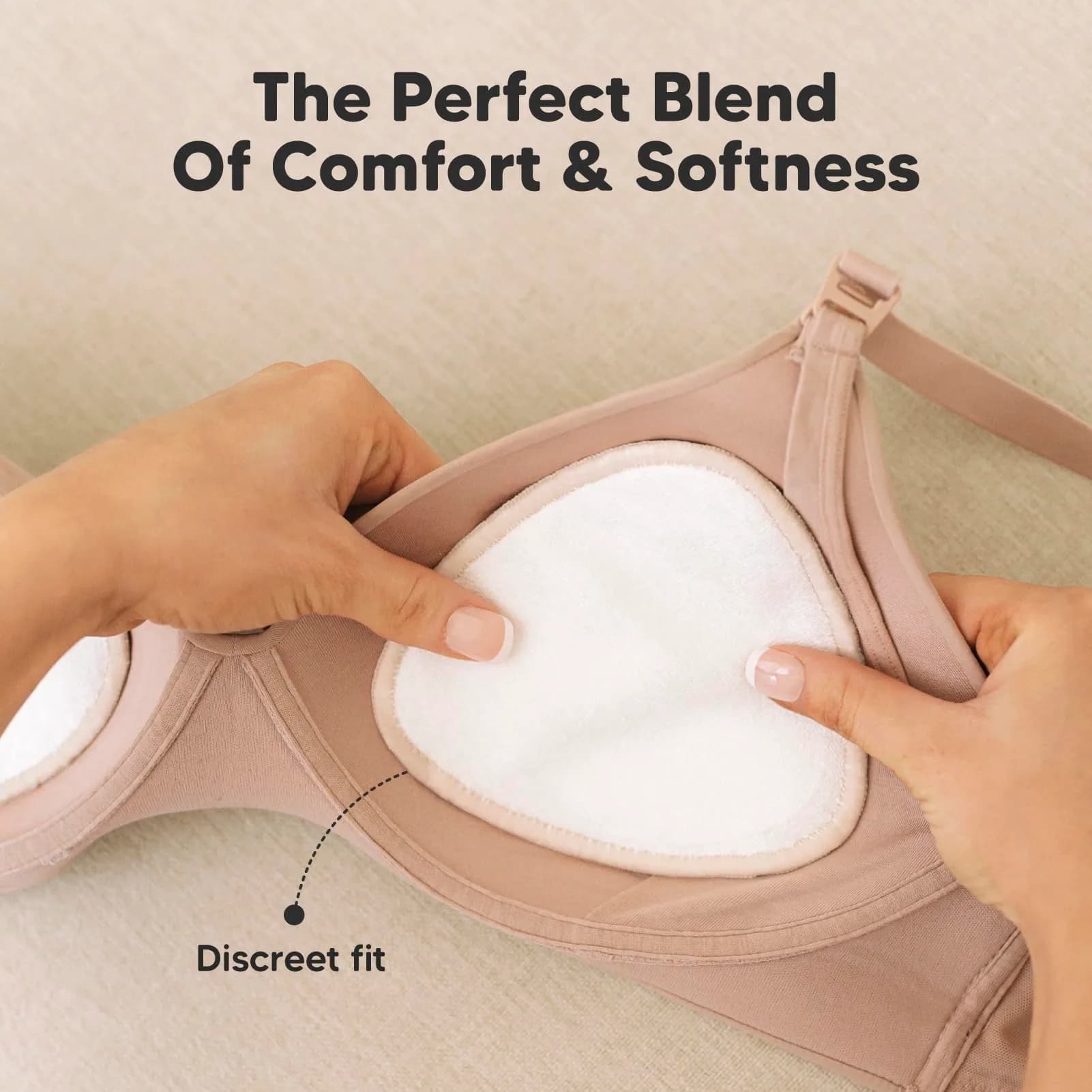 KeaBabies Organic Nursing Pads - Large 4.8" in Bare Beige | Washable & Absorbent Breast Pads for Breastfeeding - view 2