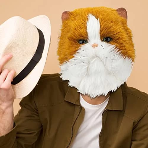 PartyHop Realistic Cat Head Mask for Adults | Latex Animal Costume Mask thumbnail 2