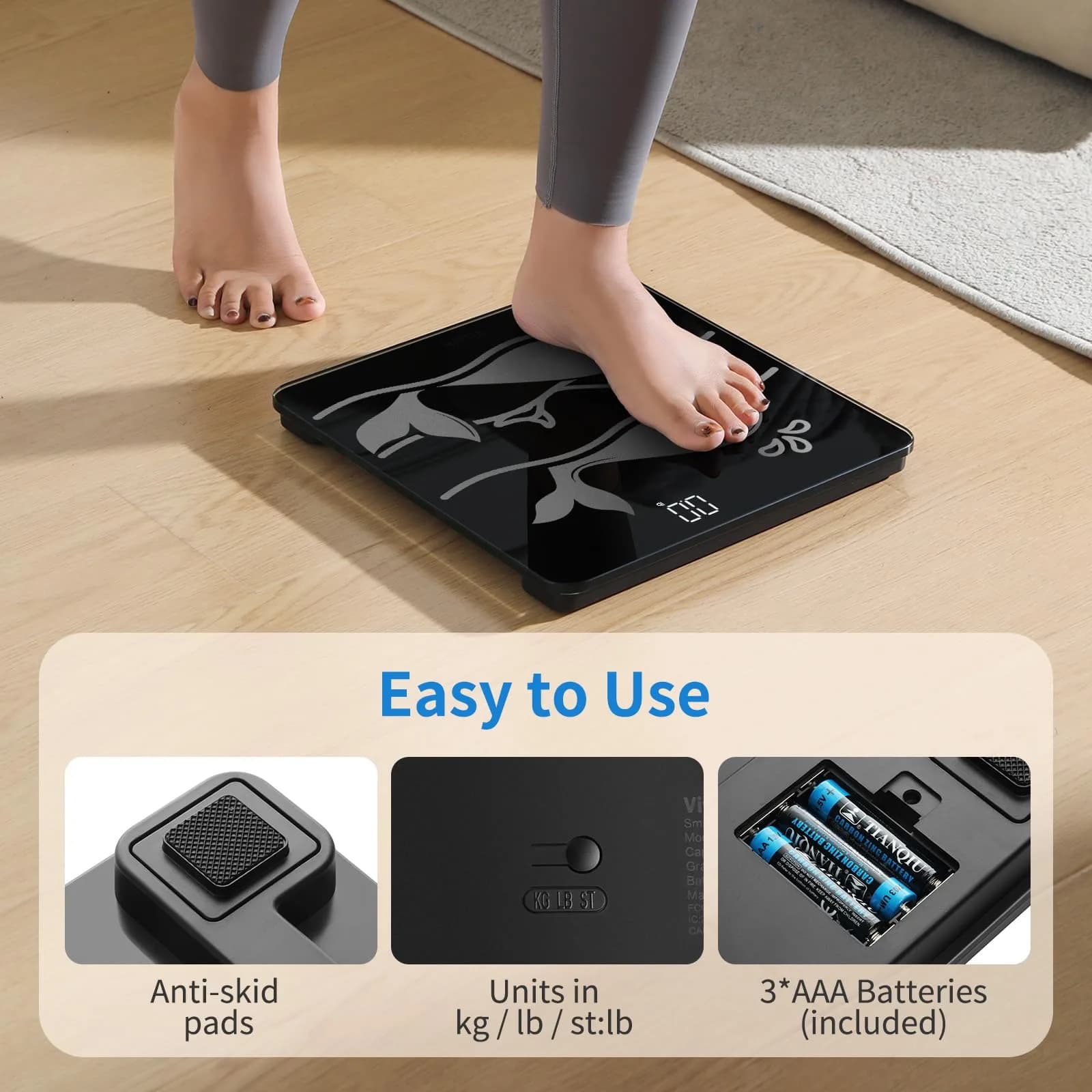 Vitafit Smart Digital Body Weight Scale 300kg (660lb) | FDA Approved, App Sync - view 5
