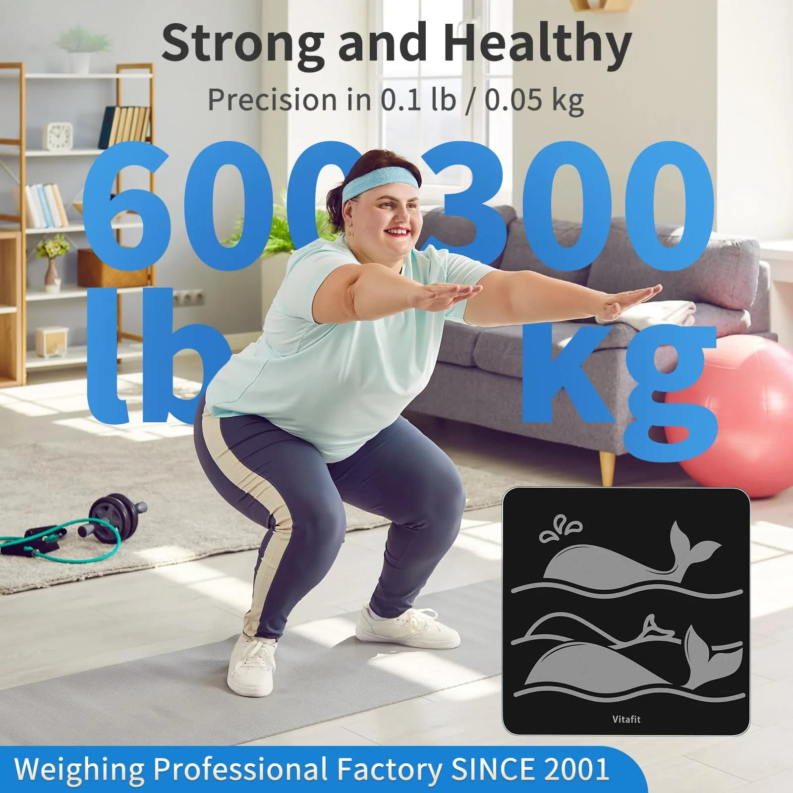 Vitafit Smart Digital Body Weight Scale 300kg (660lb) | FDA Approved, App Sync - view 2