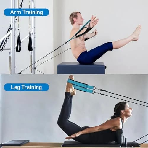 TOBWOLF Double Loop Pilates Straps for Reformer 15 inches (38.1 cm) | Sweat-Resistant Comfort for Home Gym Workouts thumbnail 4