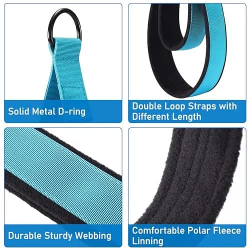 TOBWOLF Double Loop Pilates Straps for Reformer 15 inches (38.1 cm) | Sweat-Resistant Comfort for Home Gym Workouts thumbnail 3