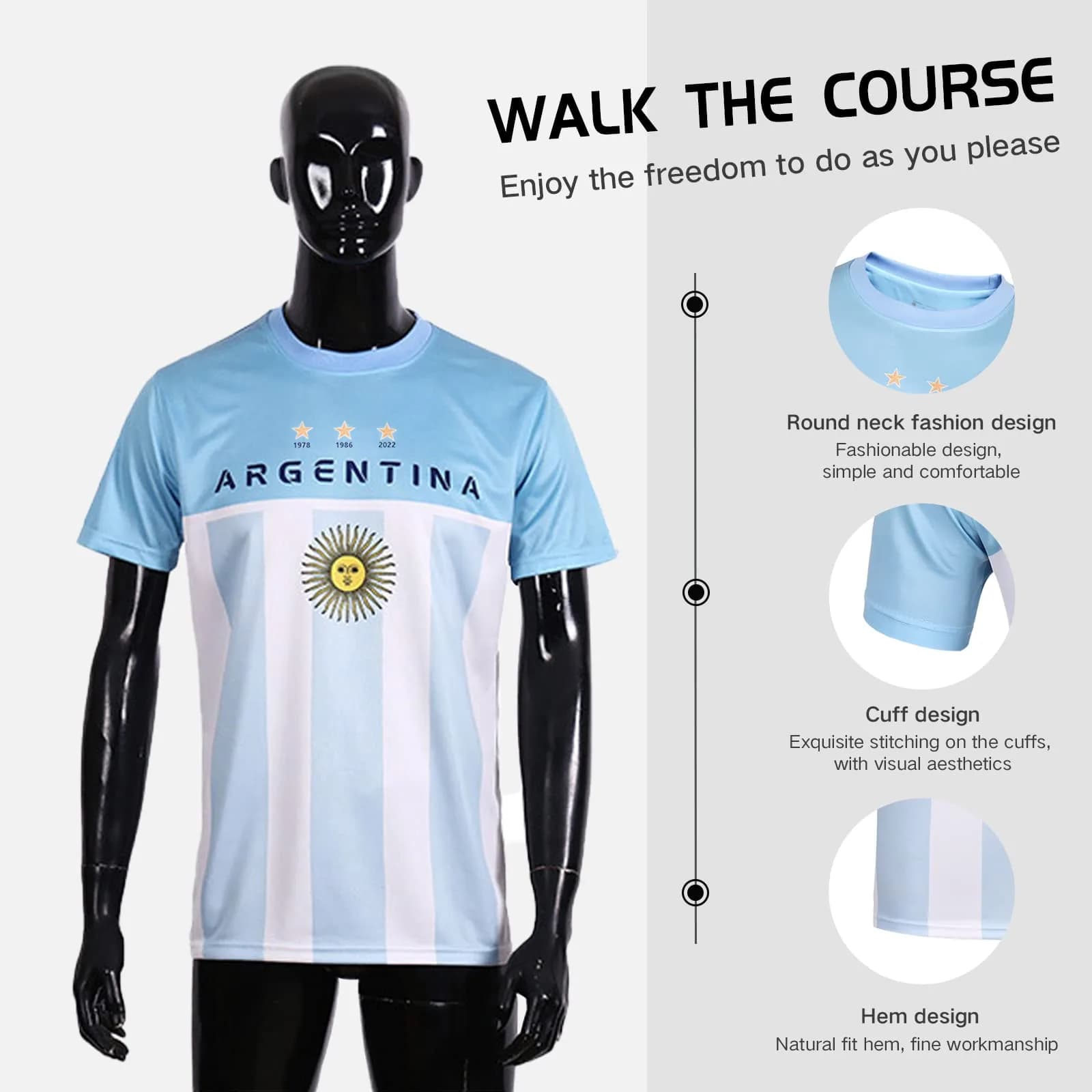 DIBEI Argentina 2026 World Cup Fan Soccer Jersey X-Large | Support Your Team in Style thumbnail 5