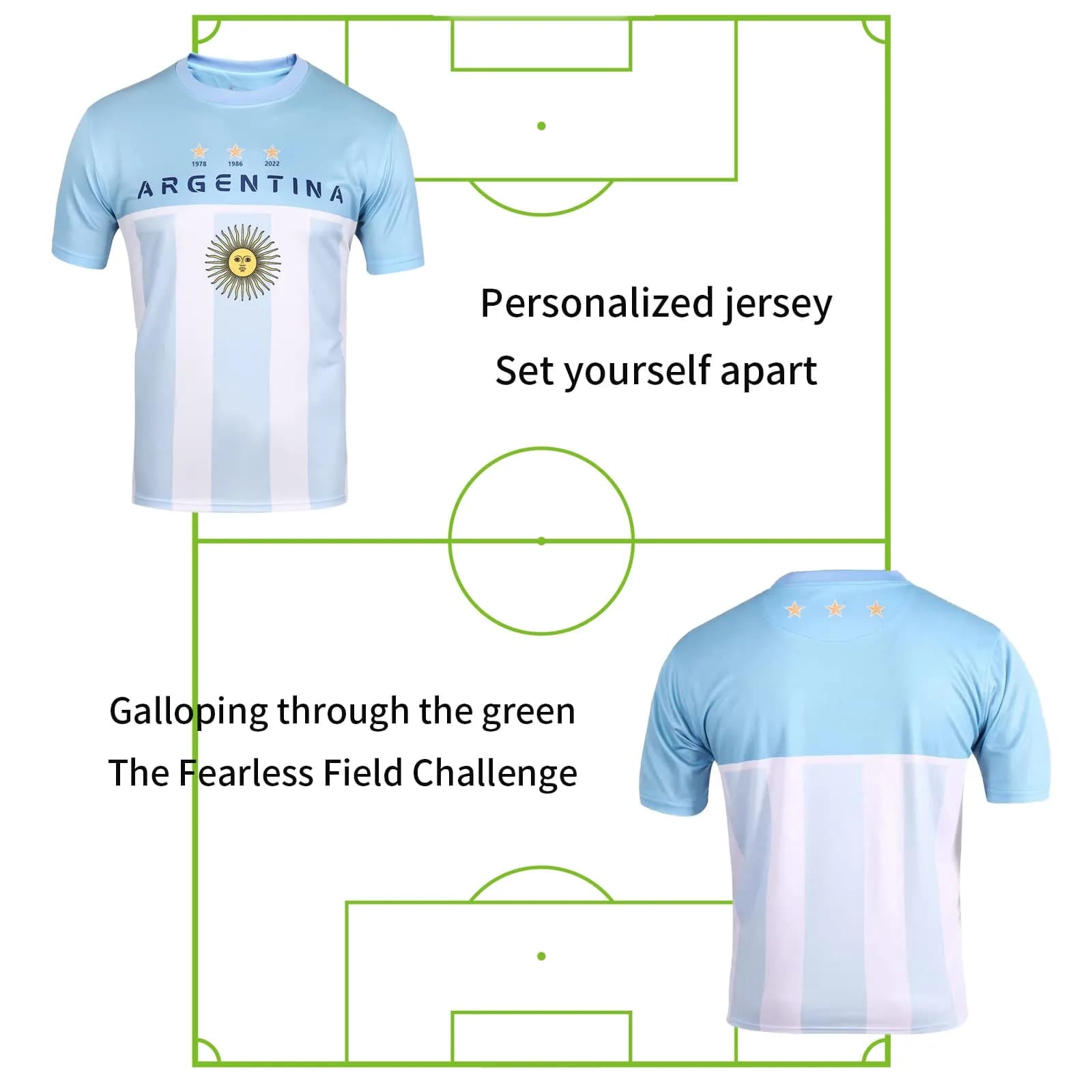 DIBEI Argentina 2026 World Cup Fan Soccer Jersey X-Large | Support Your Team in Style thumbnail 4