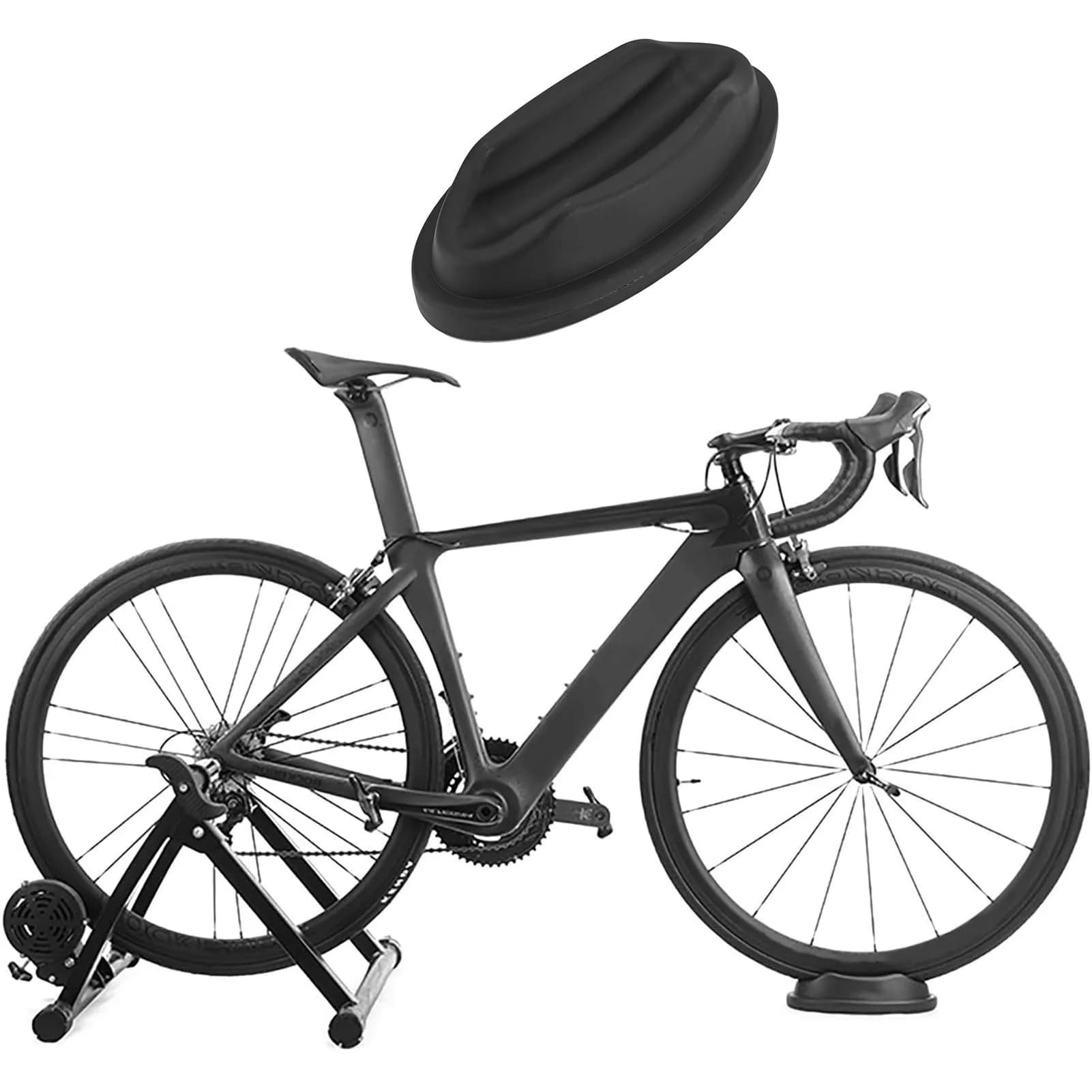 LOCKISH Bike Trainer Front Wheel Block 22.8cm (8.97") | Stable Training for Indoor Cycling — Black