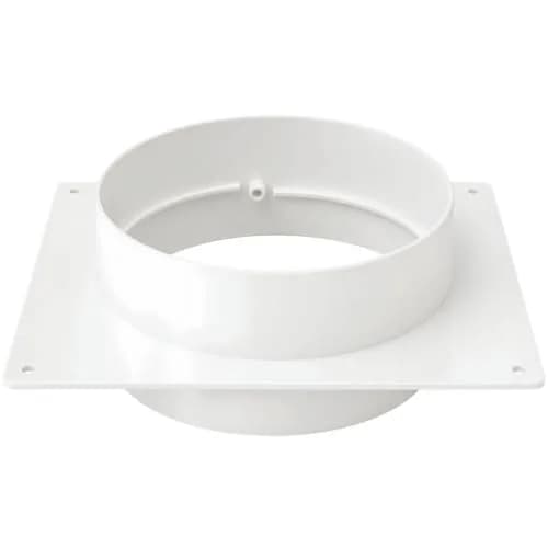 Vent Systems Round 6" Inch White Air Vent Duct Connector Flange | Plastic HVAC Pipe Fitting for Dryer & Ventilation thumbnail 1