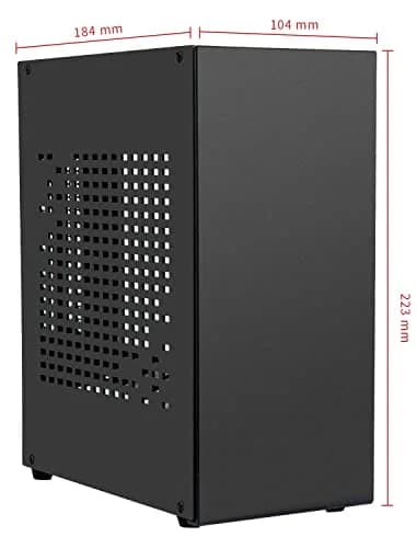 JOYJOM Aluminum Mini ITX Case with PCIe 3.0 Riser, Small Form Factor PC Case, Supports GPU & FLEX Power Supply, Black | Compact Gaming Chassis thumbnail 4