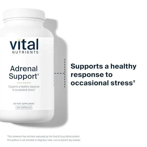 Vital Nutrients Adrenal Support for Gland Function, 240 Capsules | Supports Stress & Cortisol Balance thumbnail 3