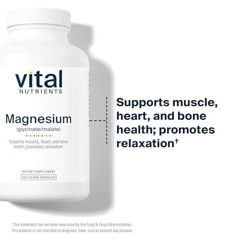 Vital Nutrients Magnesium Glycinate + Malate 240mg | Supports Sleep & Energy (120 capsules) thumbnail 3