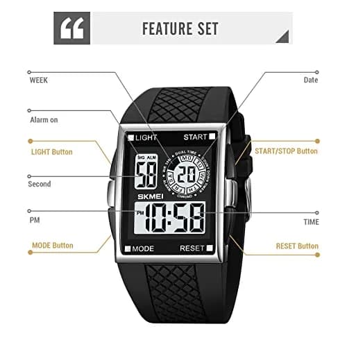 Gosasa Men's Digital Airplane Watch 47mm Case | Aviation-Inspired Design with LED Light thumbnail 7