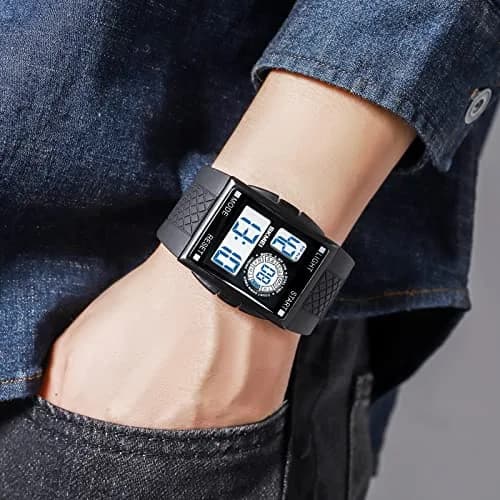 Gosasa Men's Digital Airplane Watch 47mm Case | Aviation-Inspired Design with LED Light thumbnail 3