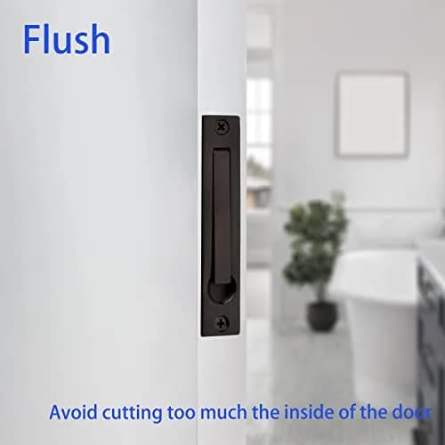 Dontay Pocket Door Pull Spring Recessed Handle Matte Black 9.84cm (3.9in) | Flush Mount Stainless Steel Hardware thumbnail 5