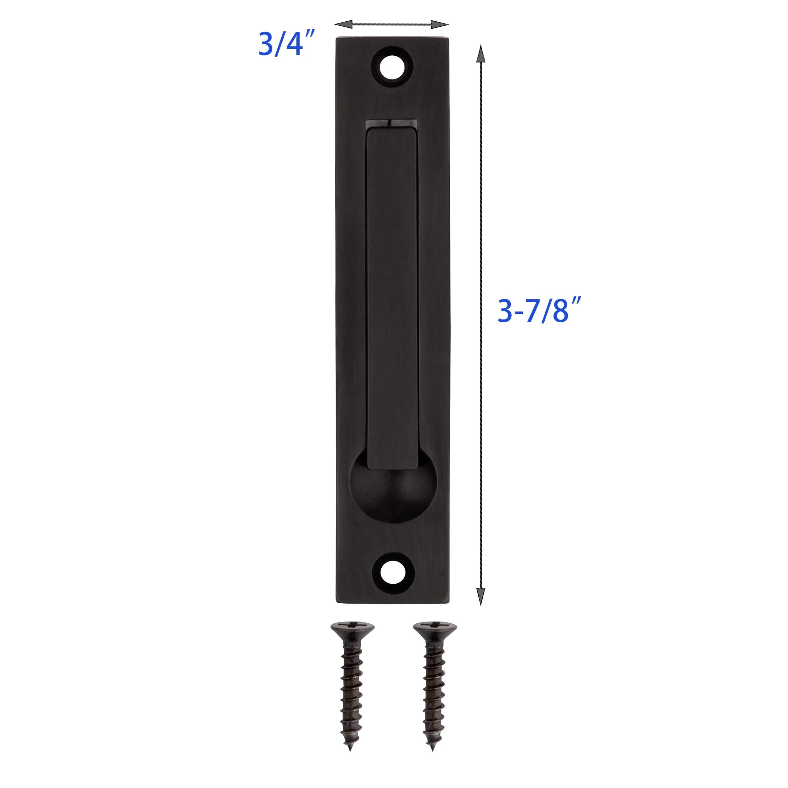 Dontay Pocket Door Pull Spring Recessed Handle Matte Black 9.84cm (3.9in) | Flush Mount Stainless Steel Hardware - view 6