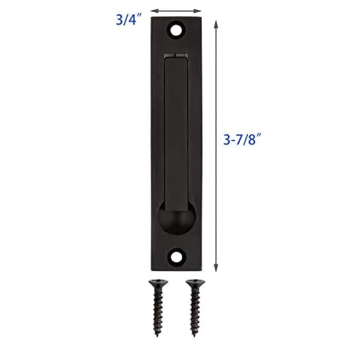 Dontay Pocket Door Pull Spring Recessed Handle Matte Black 9.84cm (3.9in) | Flush Mount Stainless Steel Hardware thumbnail 6