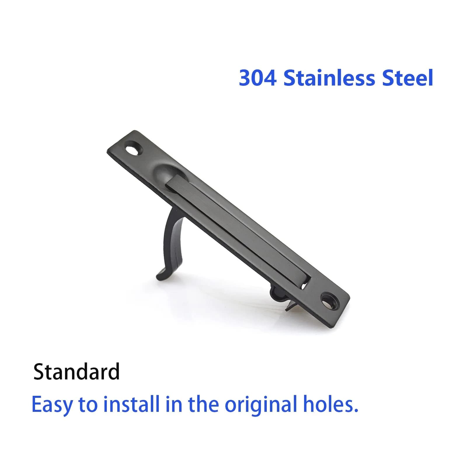 Dontay Pocket Door Pull Spring Recessed Handle Matte Black 9.84cm (3.9in) | Flush Mount Stainless Steel Hardware - view 2