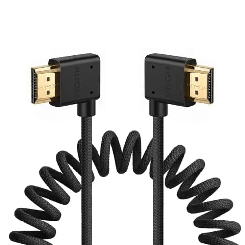 Eonvic 8K HDMI Coiled Cable 1M (3.3ft) | High Speed 2.1 HDMI Male to Male Braided Extender for Cameras, Monitors, Consoles thumbnail 1