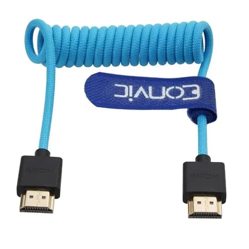 Eonvic 2.1 HDMI Coiled Cable 8K HDMI to HDMI Cable High Speed Thin HDMI Male to Male Extender Braided Coiled Cable 25cm | Supports 8K/60Hz & 4K/120Hz thumbnail 7
