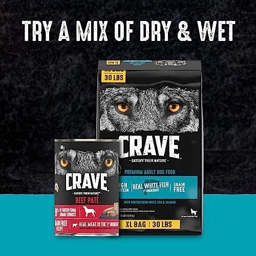CRAVE Grain Free High Protein Adult Dry Dog Food, White Fish & Salmon, 13.6kg (30 lb) | Protein-Rich, Grain-Free Nutrition thumbnail 9