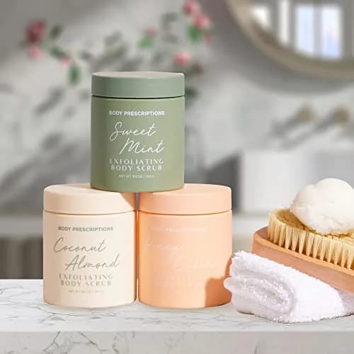 Body Prescriptions Exfoliating Body Scrub 2.94 oz (3 Pack) | Nourishing Honey Citrus & Coconut Almond thumbnail 6