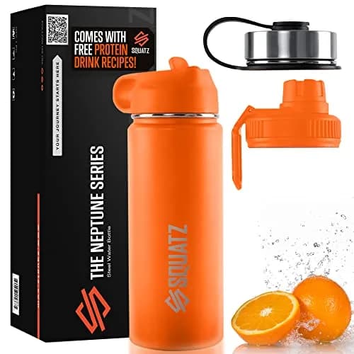 SQUATZ 18 Oz Neptune Series Steel Water Bottle | Double Wall Vacuum Insulated Flask with Handle Strap for Gym & Travel thumbnail 1