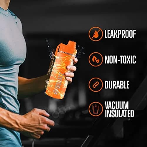 SQUATZ 18 Oz Neptune Series Steel Water Bottle | Double Wall Vacuum Insulated Flask with Handle Strap for Gym & Travel thumbnail 5