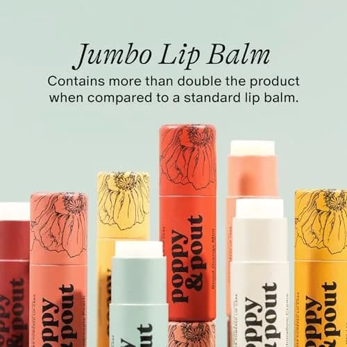 Poppy & Pout Lip Care Set | Lip Balm & Scrub | Sustainable Cardboard Tubes & Glass Jars, All Natural, Beeswax, Coconut Oil, Cruelty Free, Exfoliating & Moisturizing Lip Treatment (Pomegranate Peach) thumbnail 6