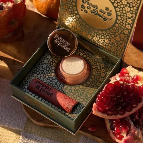 Poppy & Pout Lip Care Set | Lip Balm & Scrub | Sustainable Cardboard Tubes & Glass Jars, All Natural, Beeswax, Coconut Oil, Cruelty Free, Exfoliating & Moisturizing Lip Treatment (Pomegranate Peach) thumbnail 8