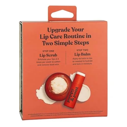 Poppy & Pout Lip Care Set | Lip Balm & Scrub | Sustainable Cardboard Tubes & Glass Jars, All Natural, Beeswax, Coconut Oil, Cruelty Free, Exfoliating & Moisturizing Lip Treatment (Pomegranate Peach) thumbnail 9