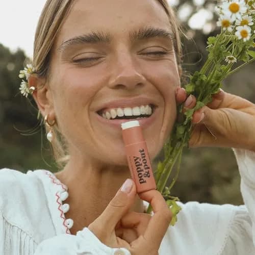 Poppy & Pout Lip Care Set | Lip Balm & Scrub | Sustainable Cardboard Tubes & Glass Jars, All Natural, Beeswax, Coconut Oil, Cruelty Free, Exfoliating & Moisturizing Lip Treatment (Pomegranate Peach) thumbnail 2