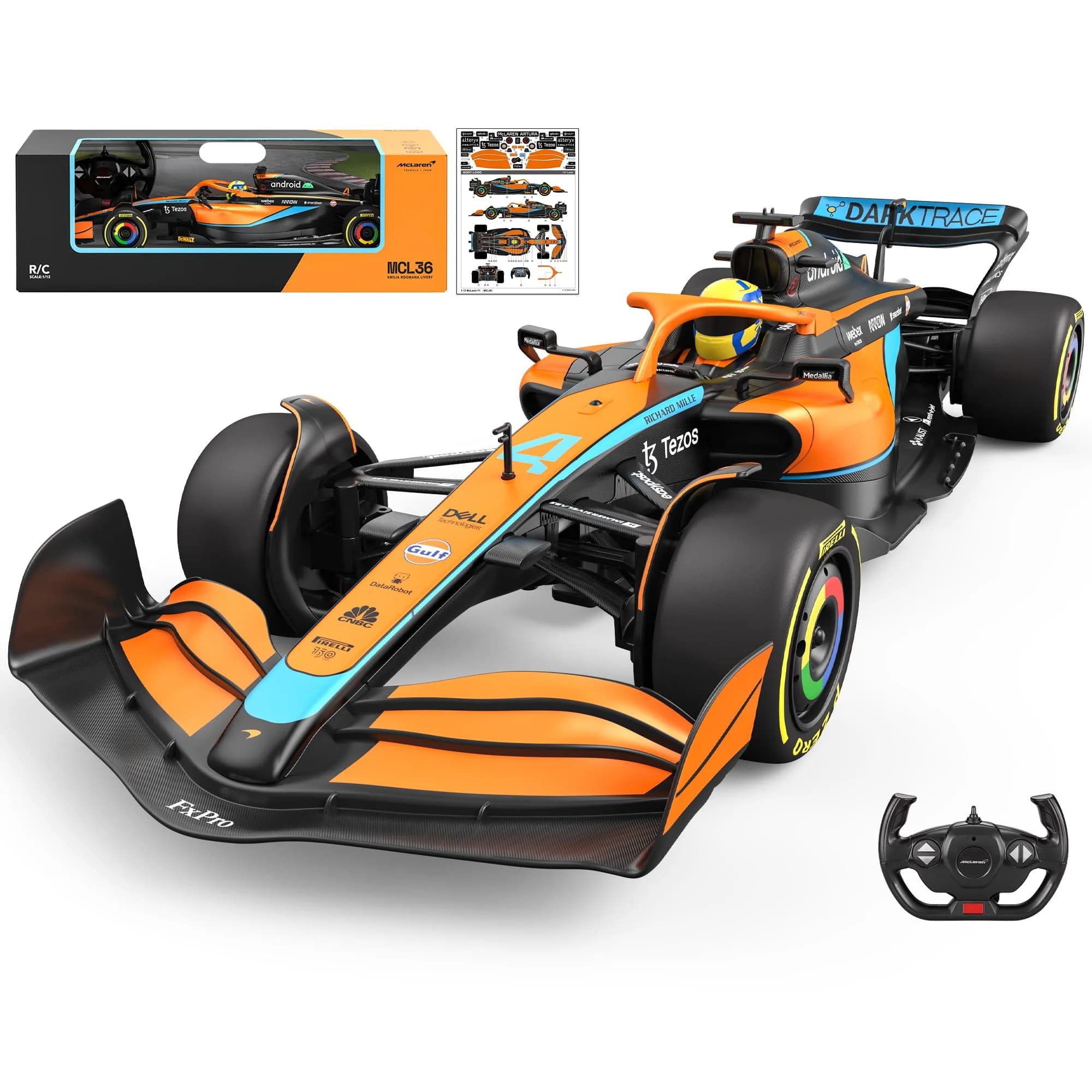 Voltz Toys 1:12 Mercedes-Benz F1 W11 RC Car | Licensed Replica with 2.4GHz Control — 1:12 Mclaren F1 Mcl36