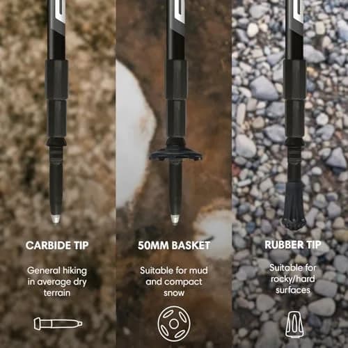 Fizan Tierra Trekking Poles – 7.9 oz, Ultralight, Adjustable, Collapsible, Aluminum, Cork Grip, Green thumbnail 5