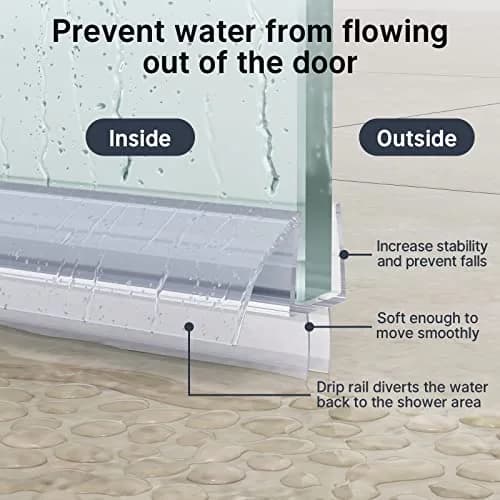 AmazerBath 3-Section Segmented Shower Door Bottom Seal for 3/8" (10mm) Glass - 15.75" x 3 Pieces | Prevents Water Leaks thumbnail 6