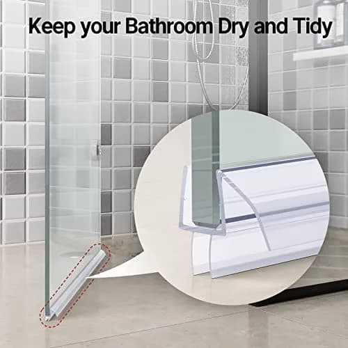 AmazerBath 3-Section Segmented Shower Door Bottom Seal for 3/8" (10mm) Glass - 15.75" x 3 Pieces | Prevents Water Leaks thumbnail 7