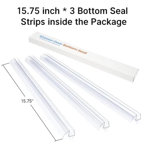 AmazerBath 3-Section Segmented Shower Door Bottom Seal for 3/8" (10mm) Glass - 15.75" x 3 Pieces | Prevents Water Leaks thumbnail 2